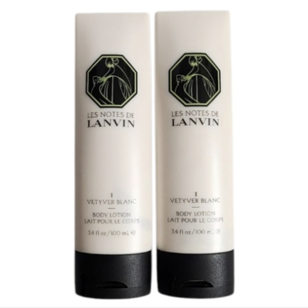 ♥Lanvin SET OF 2 BODY LOTION Les Notes de Lanvin (I VETYVER BLANC) 100 ml/ New